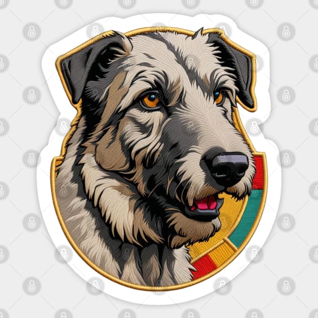 Irish Wolfhound Embroidered Patch Sticker by Xie